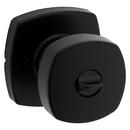 ARROYO KEYED ENTRY KNOB WITH SOFT MODERN ROSE IN MATTE BLACK 