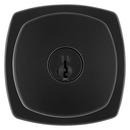 ARROYO KEYED ENTRY KNOB WITH SOFT MODERN ROSE IN MATTE BLACK 