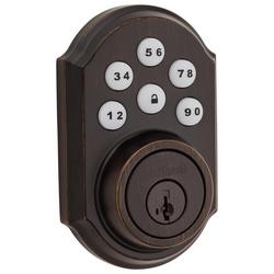 Deadbolt and Keyless Entry Lock in Venetian Bronze
