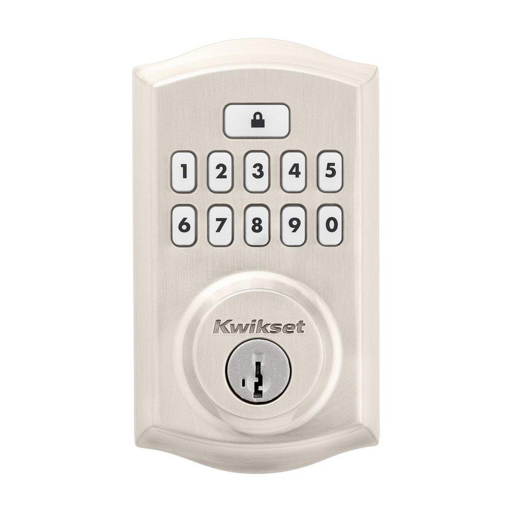 Kwikset Satin Nickel Deadbolt and Keyless Entry Lock 