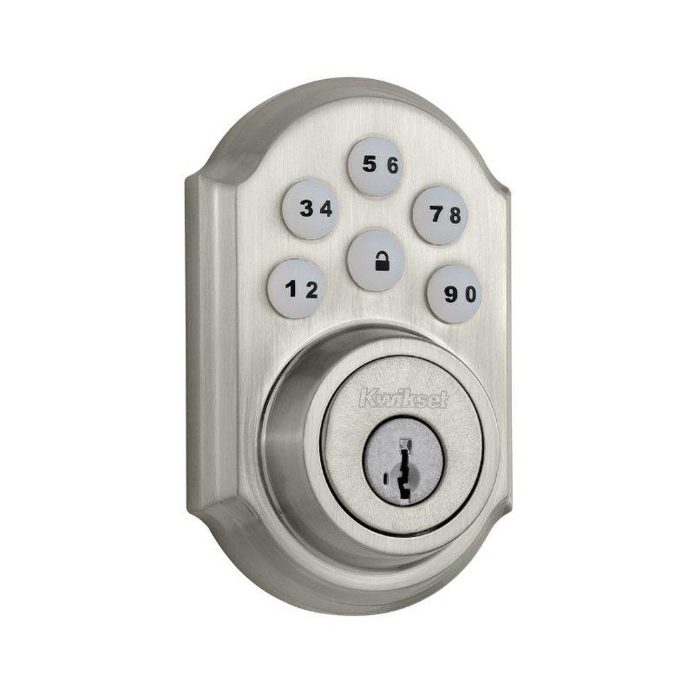 Kwikset Satin Nickel Deadbolt and Keyless Entry Lock 
