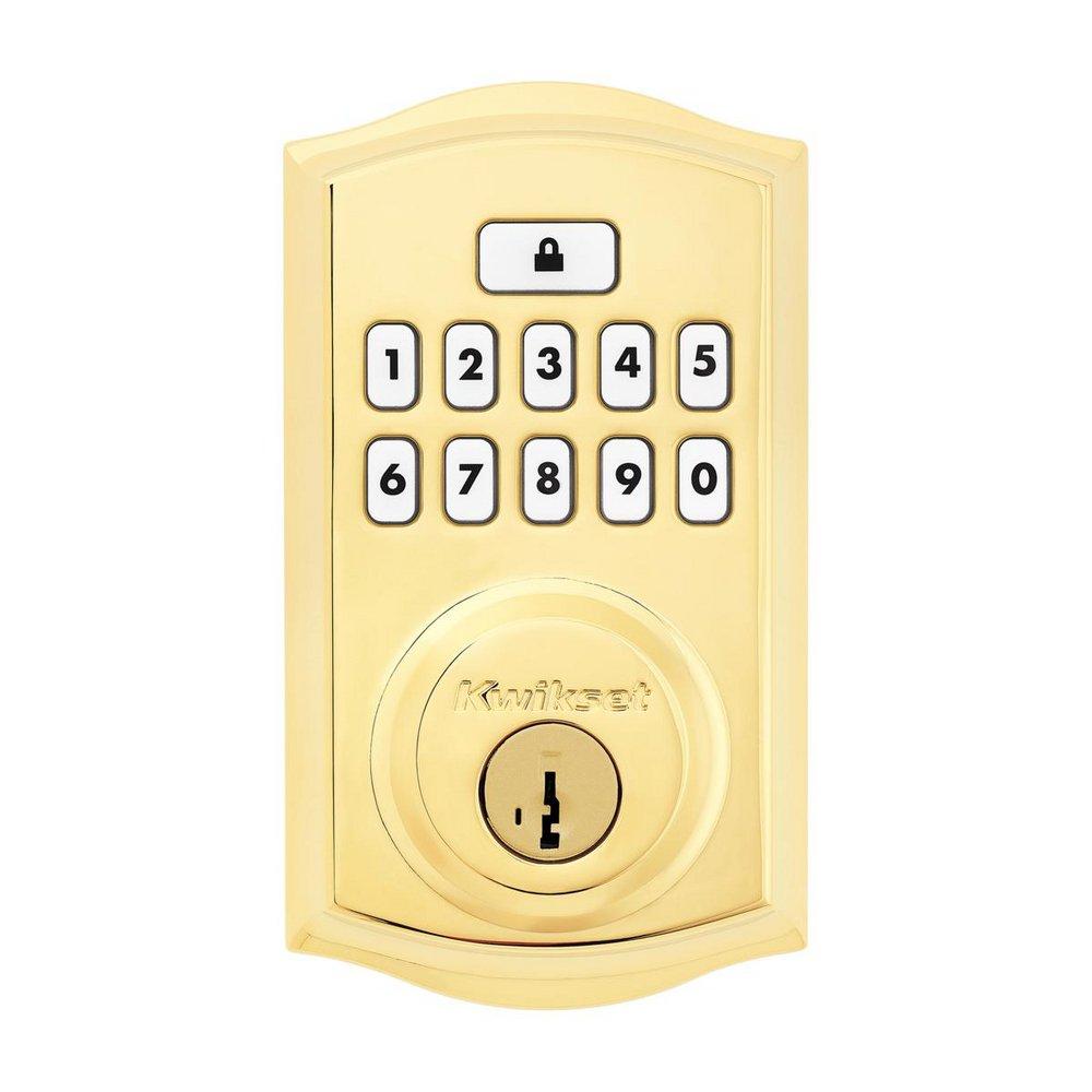 Kwikset Lifetime Polished Brass Deadbolt and Keyless Entry Lock 