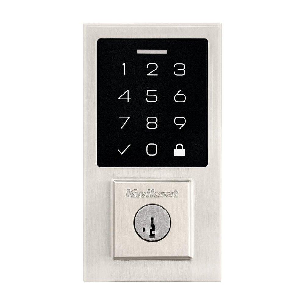 Kwikset Satin Nickel Deadbolt and Keyless Entry Lock in Satin Nickel 