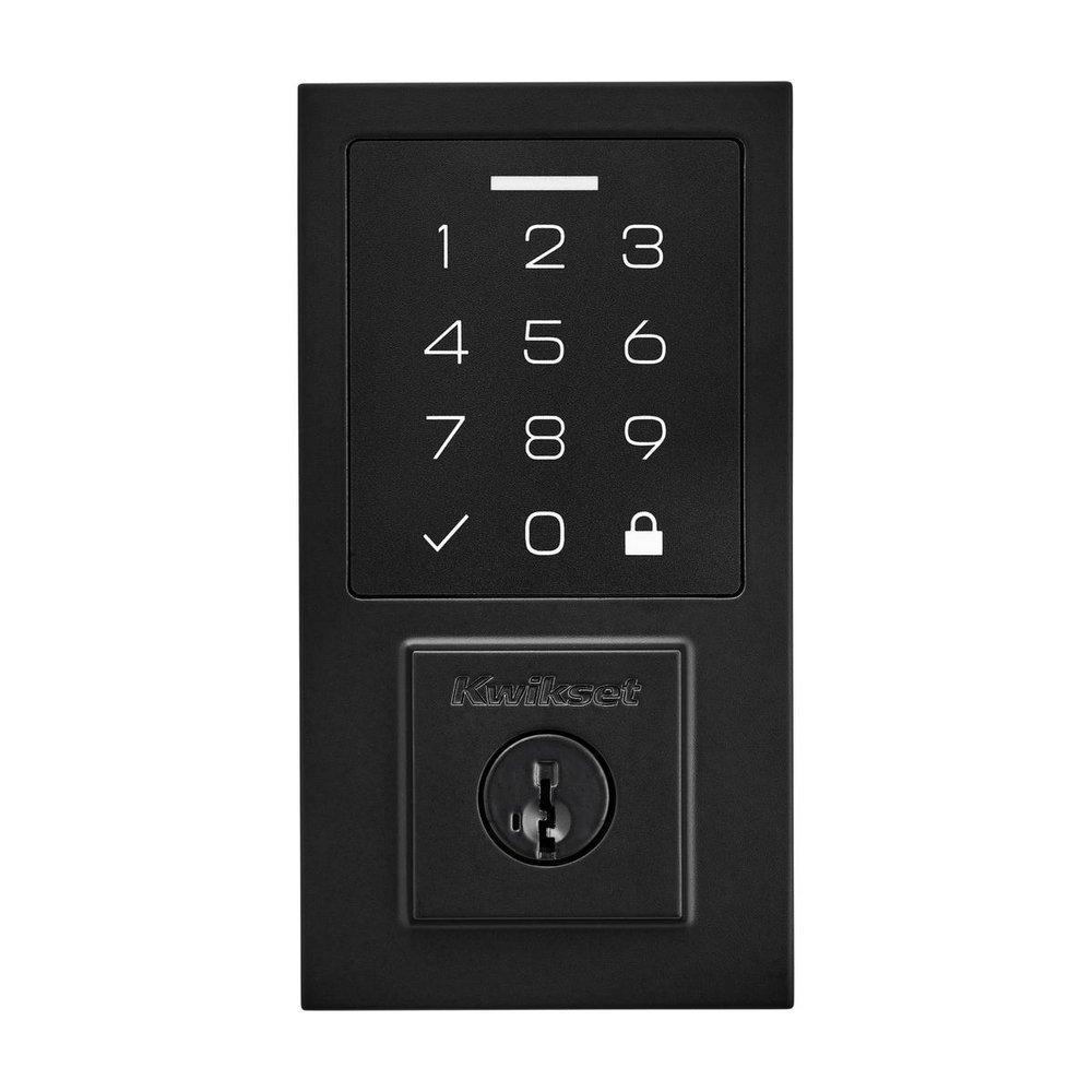 Kwikset Matte Black Deadbolt and Keyless Entry Lock in Matte Black 