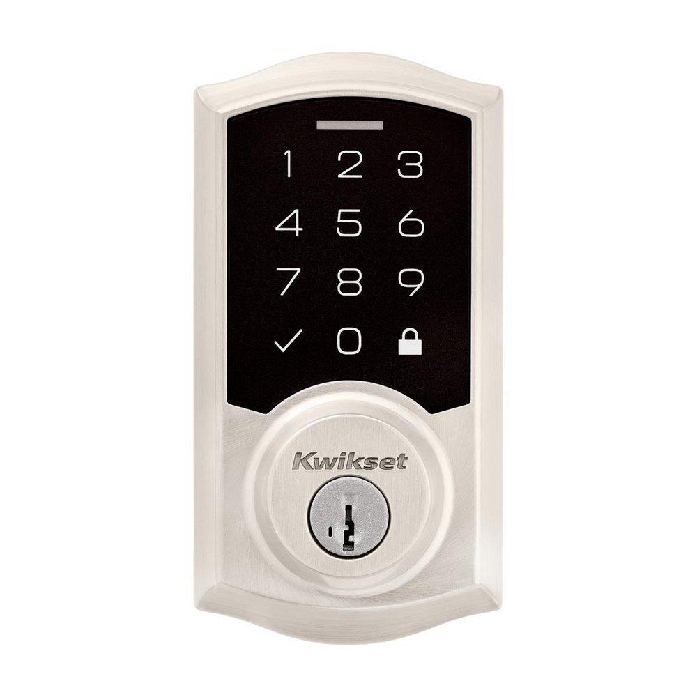 Kwikset Satin Nickel Deadbolt and Keyless Entry Lock in Satin Nickel 