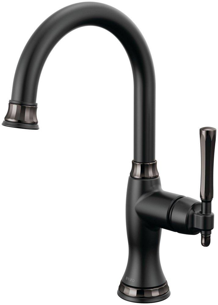Brizo Matte Black/Brilliance&reg; Black Onyx Single Handle Lever Bar Faucet 