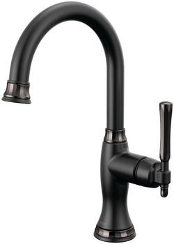 Single Handle Bar Faucet in Matte Black with Brilliance&reg; Black Onyx
