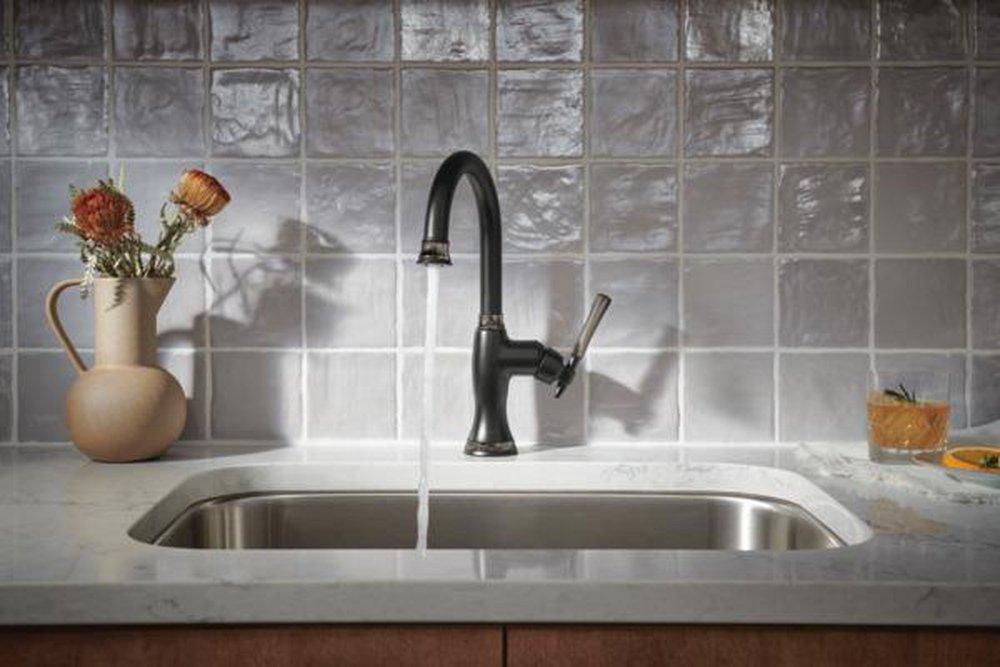 Brizo Matte Black/Brilliance&reg; Black Onyx Single Handle Lever Bar Faucet 