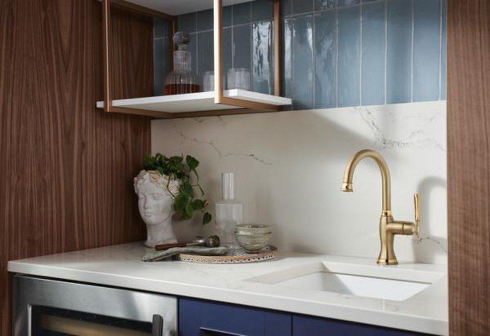 Brizo Brilliance Luxe Gold Single Handle Bar Faucet 