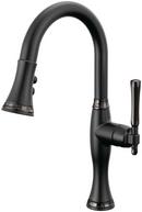 Single Handle Pull Down Bar Faucet in Matte Black with Brilliance® Black Onyx