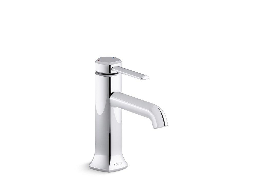 Single Handle Monoblock Bathroom Sink Faucet in Polished Chrome 