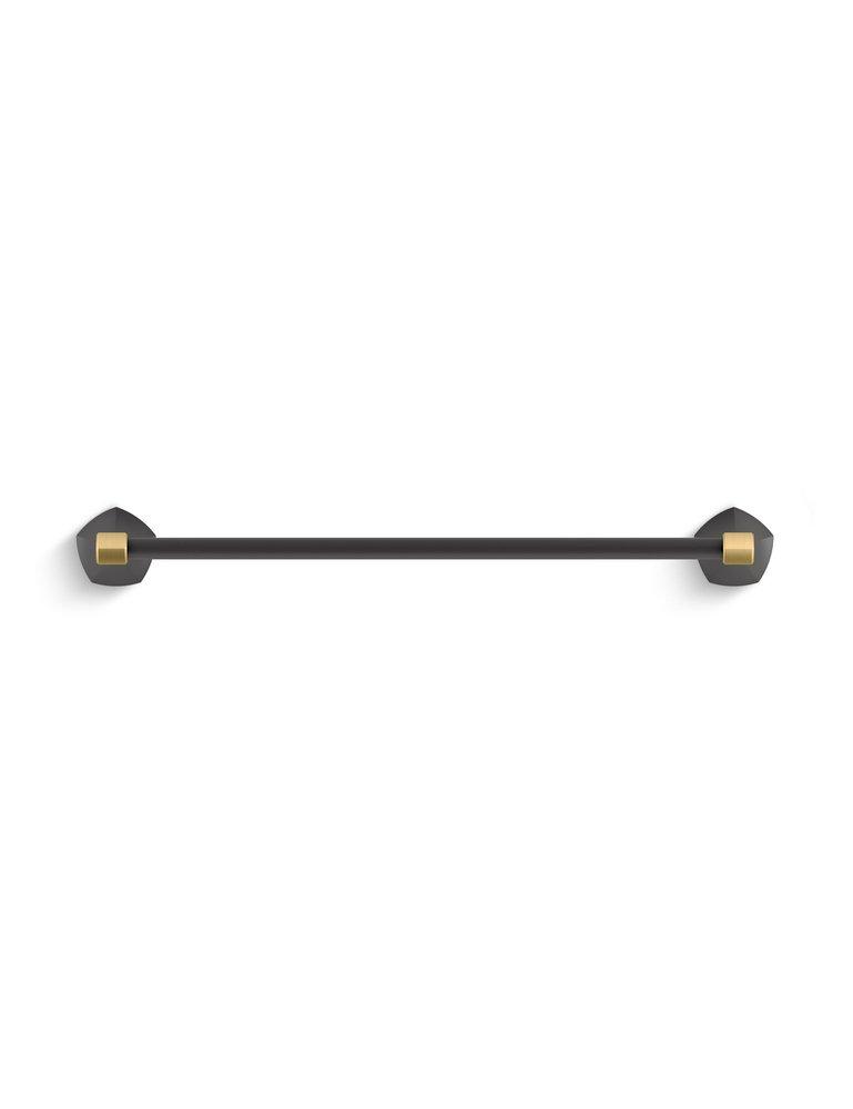 KOHLER Matte Black/Moderne Brass 18 in. Towel Bar 