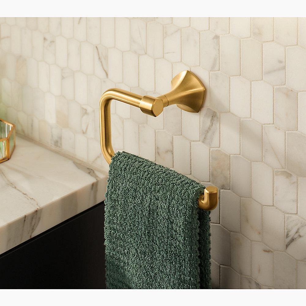 KOHLER Vibrant&reg; Brushed Moderne Brass Bar Open Towel Ring 