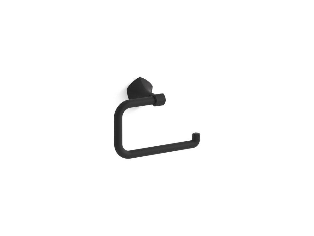 KOHLER Matte Black Bar Open Towel Ring 