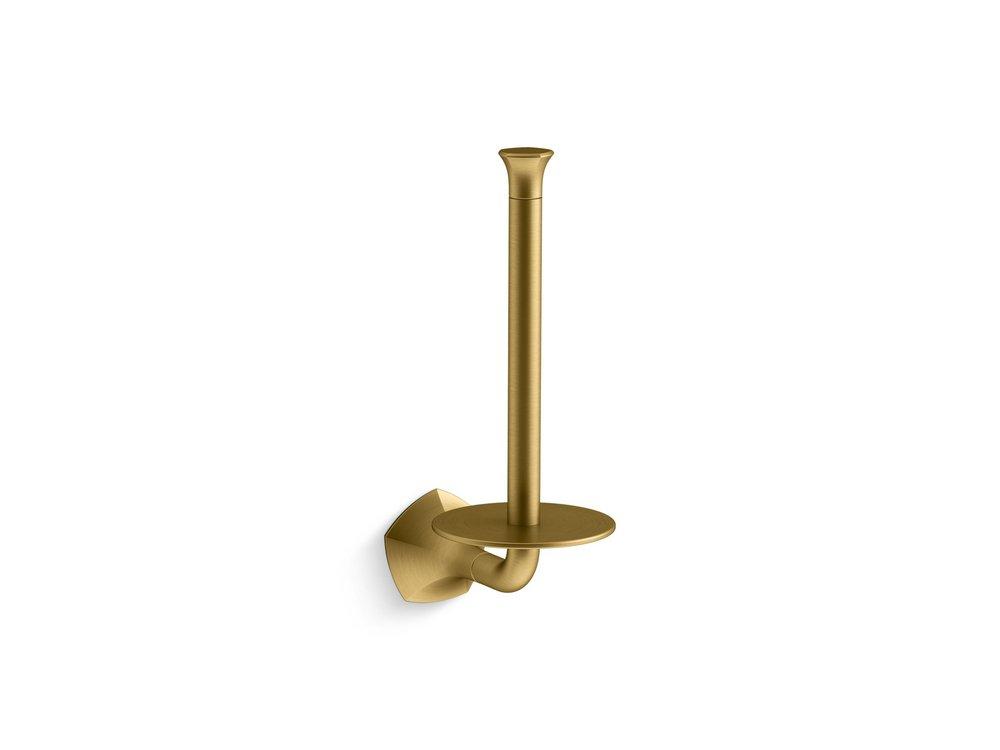 KOHLER Vibrant&reg; Brushed Moderne Brass Wall Mount Toilet Tissue Holder 
