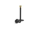 Wall Mount Toilet Tissue Holder in Matte Black with Moderne Brass