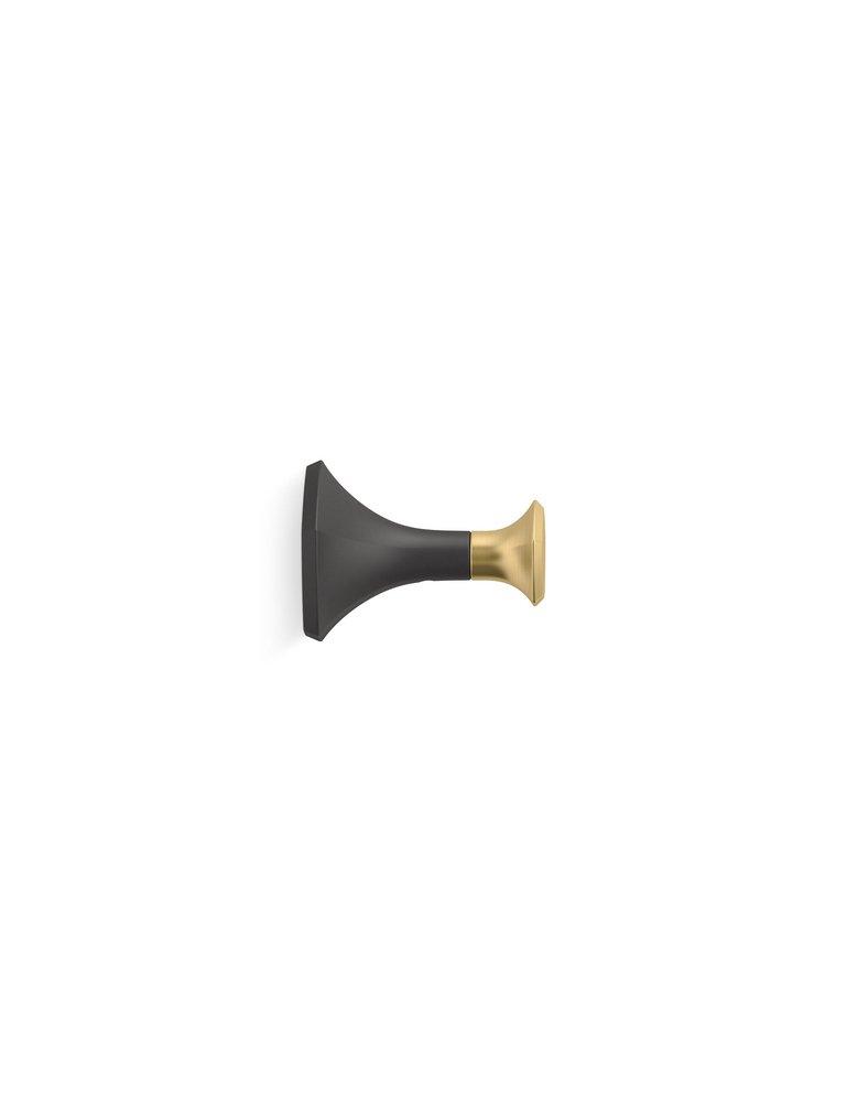 KOHLER Matte Black/Moderne Brass 1-Hook Robe Hook 