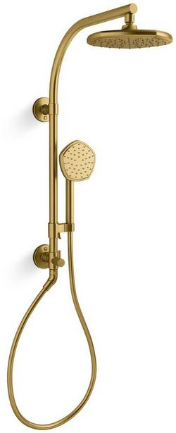 One Handle Single Function Shower Faucet in Vibrant Brushed Moderne Brass