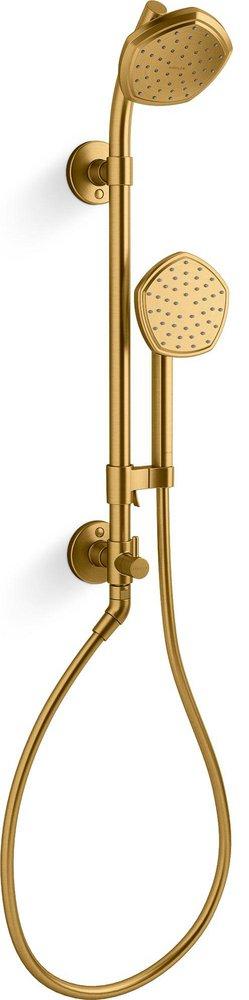 KOHLER Vibrant&reg; Brushed Moderne Brass Single Handle Single Function Shower System 