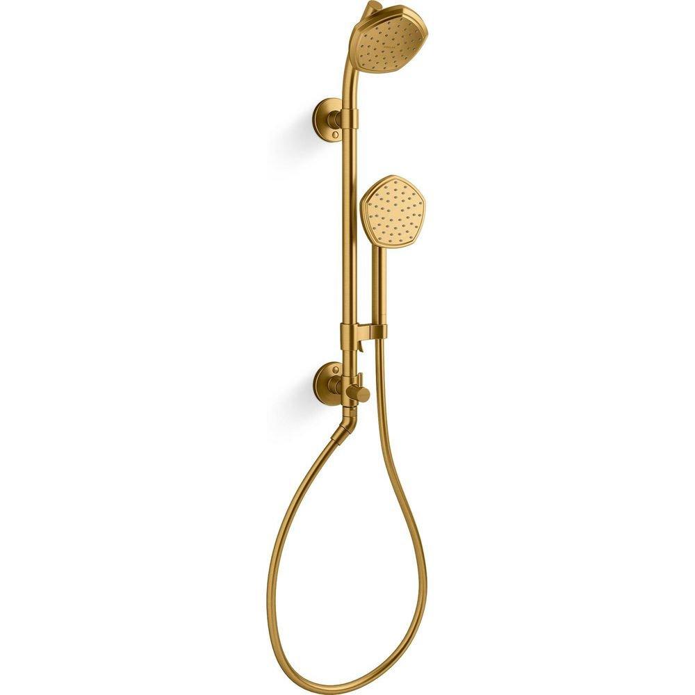 KOHLER Vibrant Brushed Moderne Brass Single Function Showerhead with Hand Shower 