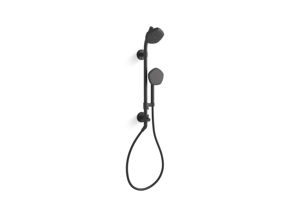 KOHLER Matte Black Single Function Showerhead with Hand Shower 