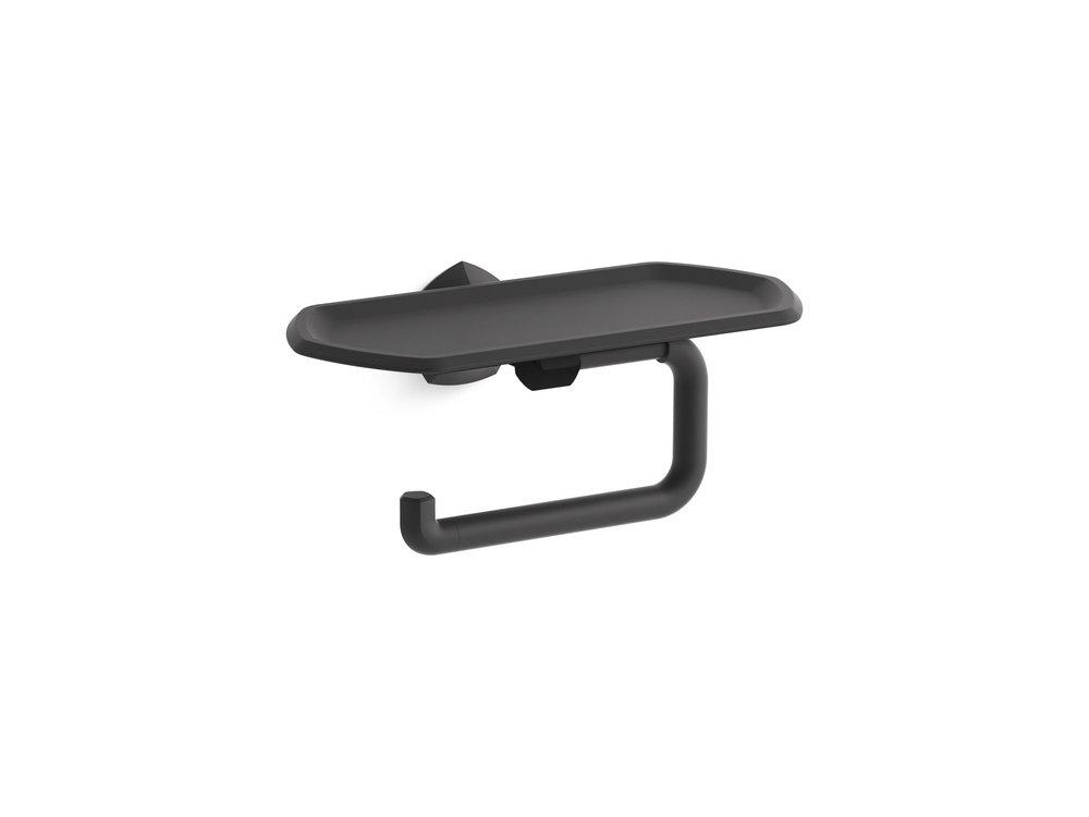KOHLER Matte Black Wall Mount Toilet Tissue Holder 
