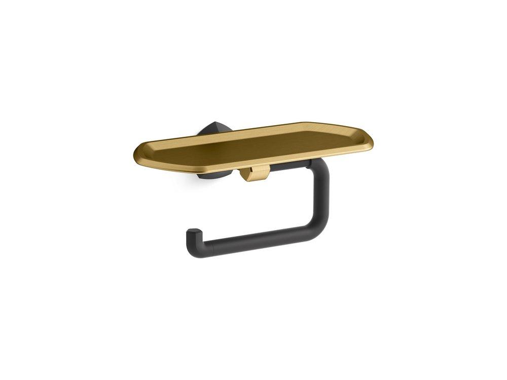 KOHLER Matte Black/Moderne Brass Wall Toilet Tissue Holder 