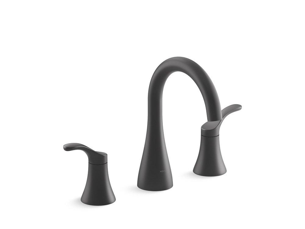 Two Handle Widespread Bathroom Sink Faucet in Matte Black 