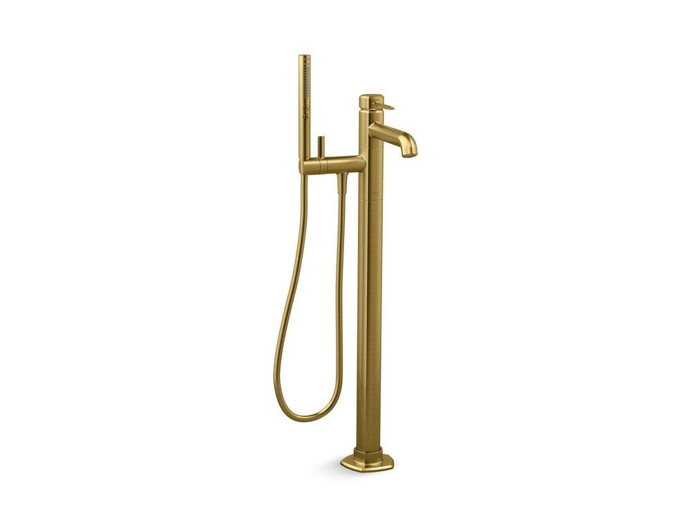 Two Handle Lever Floor Mount Filler in Vibrant&reg; Brushed Moderne Brass 
