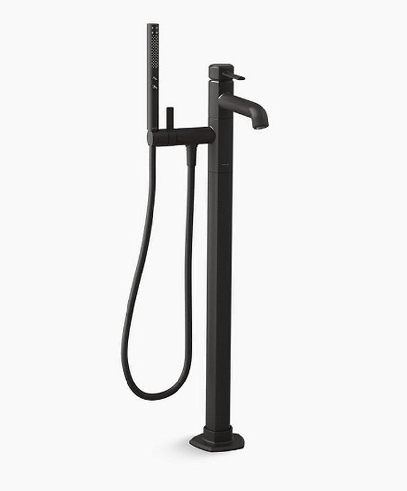 KOHLER Matte Black Single Handle Lever Floor Mount Filler 