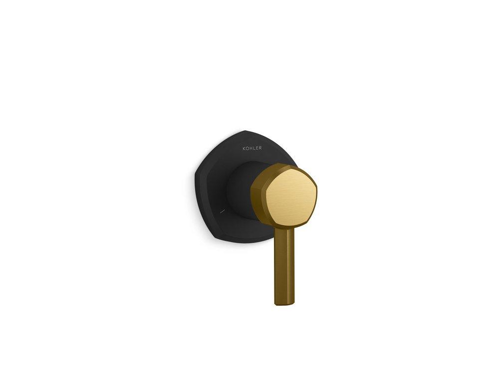 KOHLER Matte Black/Moderne Brass Single Handle Transfer & Diverter Valve Trim 