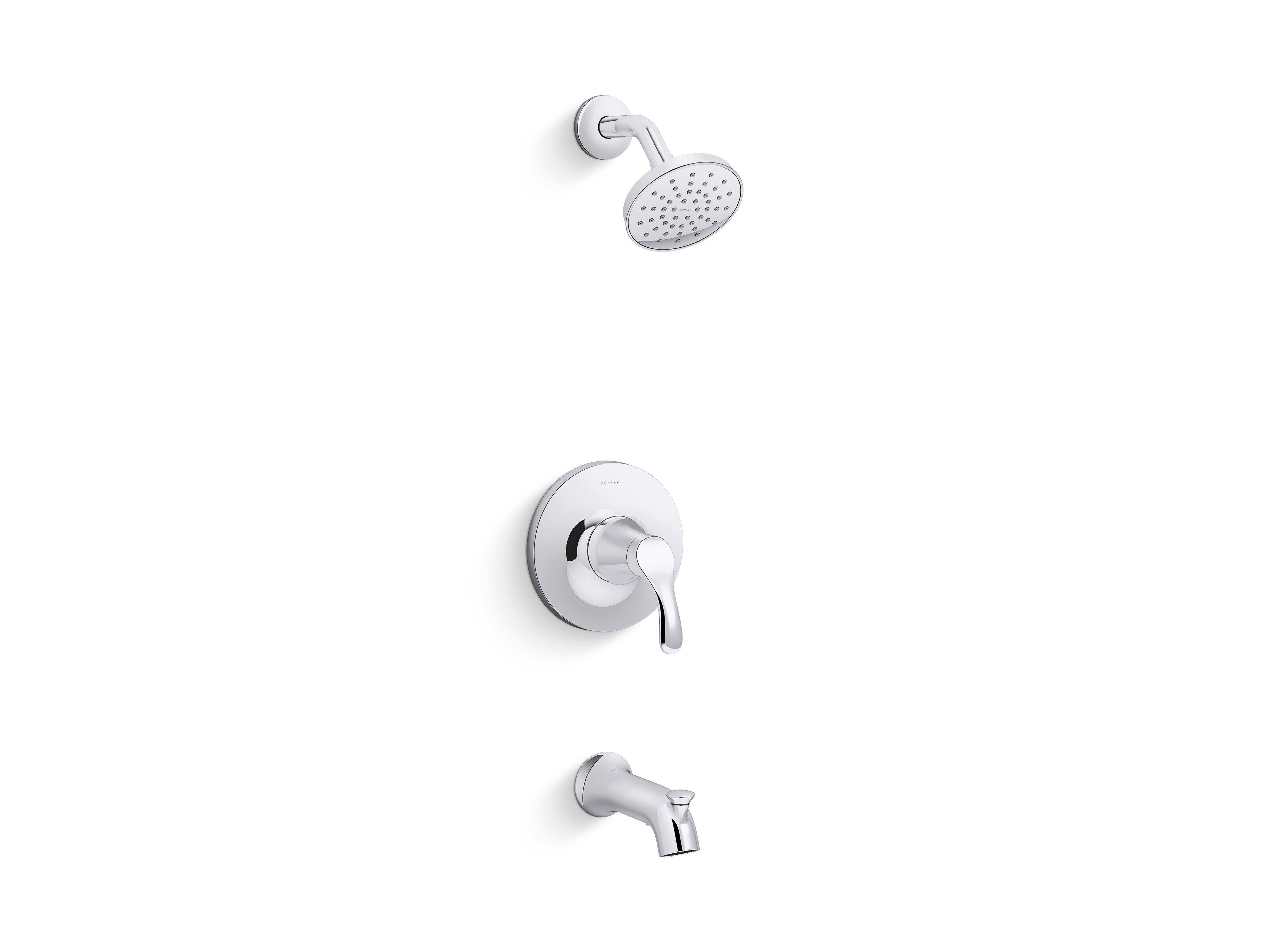 KOHLER Polished Chrome One Handle Single Function Bathtub & Shower Faucet (Trim Only) 