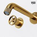 VIGO CASS WALL MOUNT BATHROOM FAUCET IN MATTE BRUSHED GOLD 