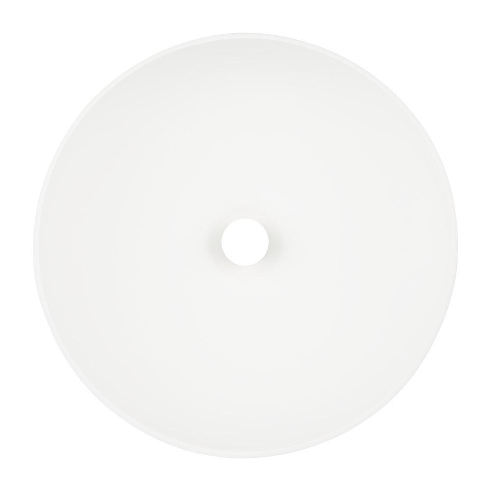 Vessel Mount Round Bathroom Sink in Matte White 