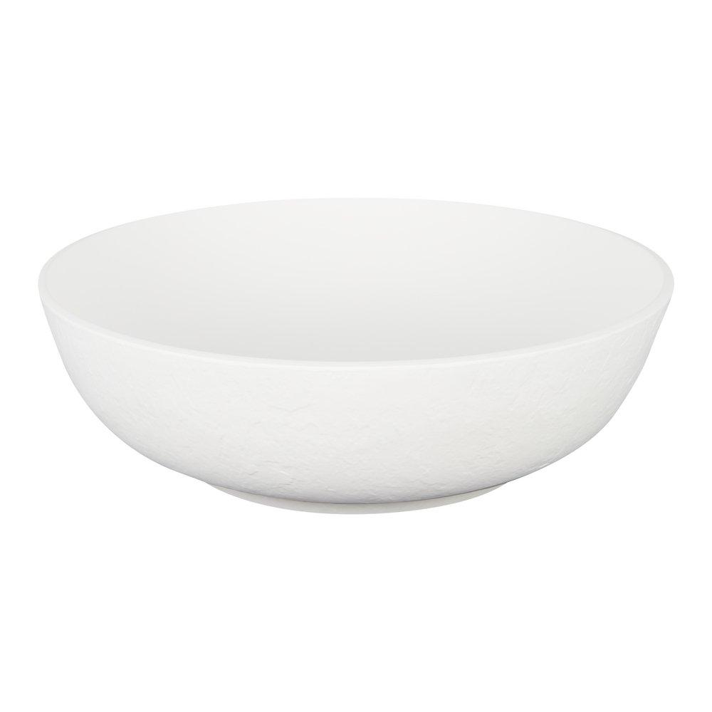 Vessel Mount Round Bathroom Sink in Matte White 