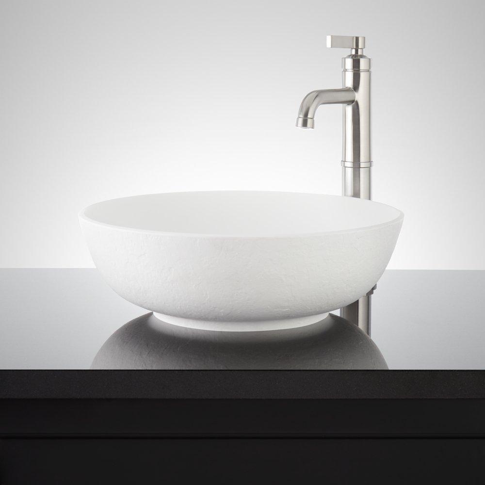 Vessel Mount Round Bathroom Sink in Matte White image number 3