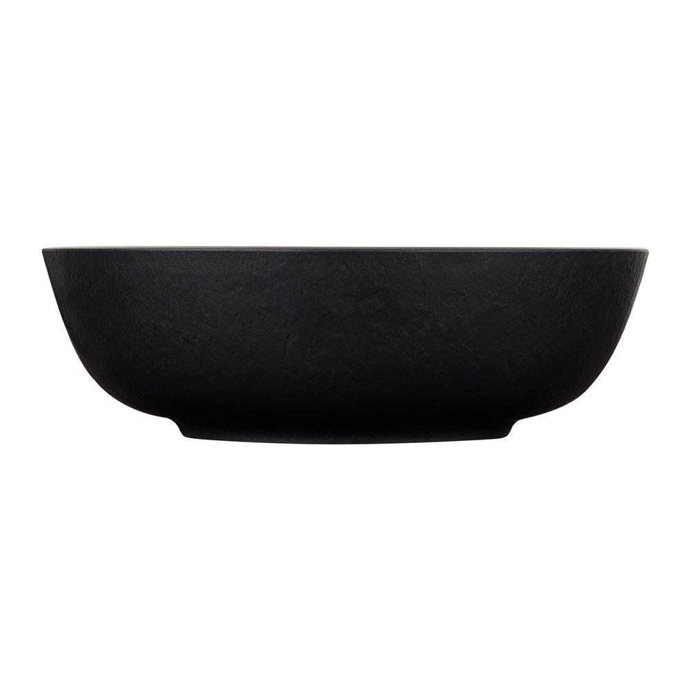 Vessel Mount Round Bathroom Sink in Matte Black 