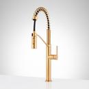 Single Handle Pull Down Kitchen Faucet in Brushed Gold