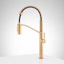 Single Handle Pull Down Kitchen Faucet in Brushed Gold 