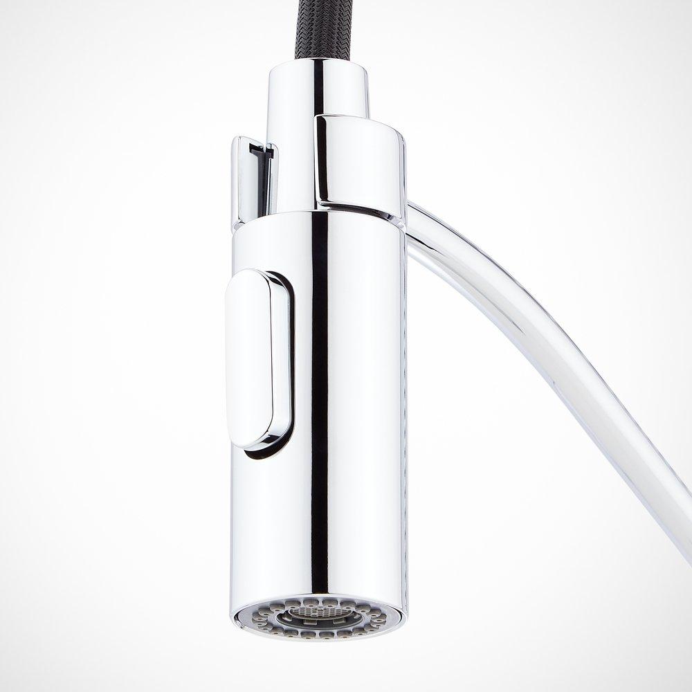 Signature Hardware Chrome Single Handle Pull Down Kitchen Faucet 