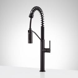 1.75 GPM Single Handle Deck Mounted Pre-Rinse Pull Down Kitchen Faucet in Matte Black