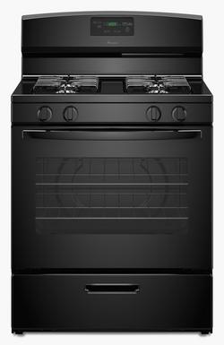 29-7/8 in. 5.1 cu. ft. 4-Burner 54500 BTU Sealed Gas Freestanding Range in Black