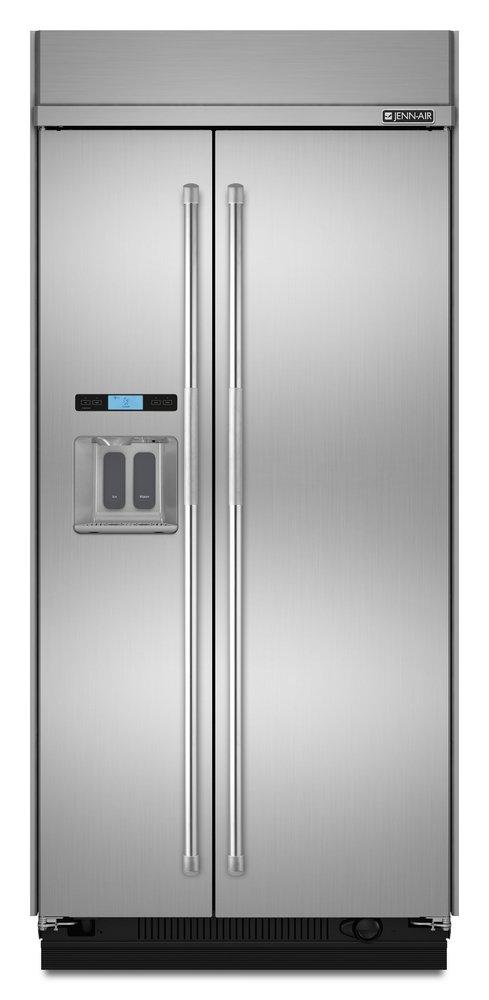 JennAir Stainless Steel/Obsidian Black Side-By-Side Refrigerator in Stainless Steel with Obsidian Black 