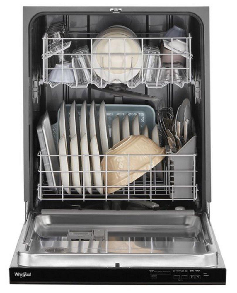 Quiet Dishwasher with Boost Cycle and Pocket Handle in Black 