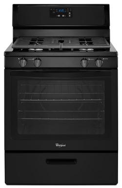30 in. 4-Burner Gas Freestanding Range with Broiler Drawer in Black