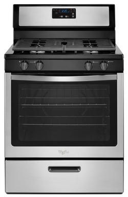 30 in. 4-Burner Gas Freestanding Range with Broiler Drawer in Stainless Steel