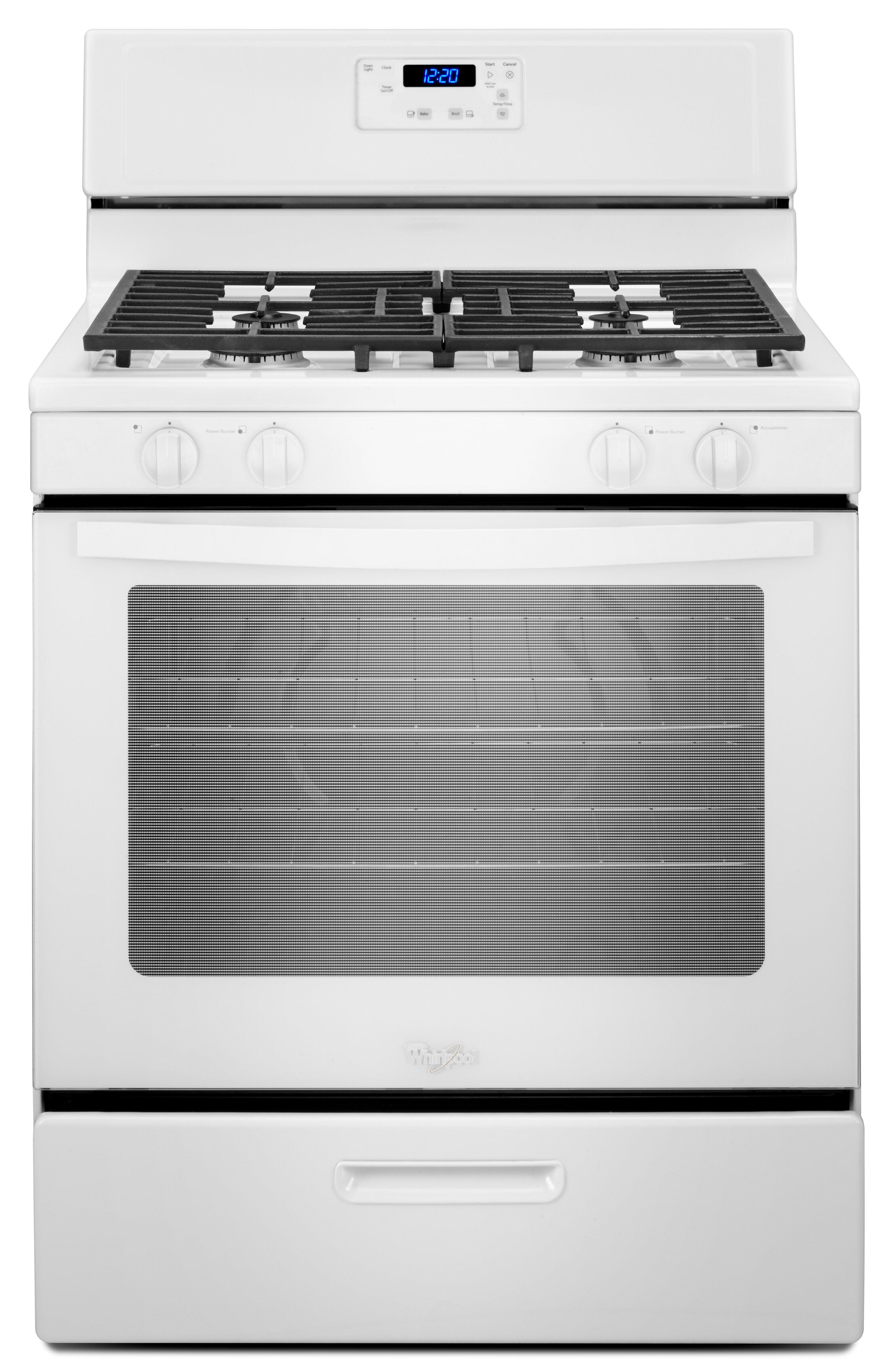 Whirlpool White 30 in. 4-Burner Gas Freestanding Range with Broiler Drawer 