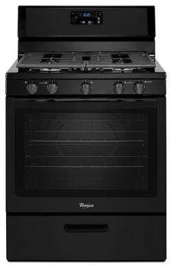 30 in.Gas Freestanding Range with Edge to Edge Cooktop in Black