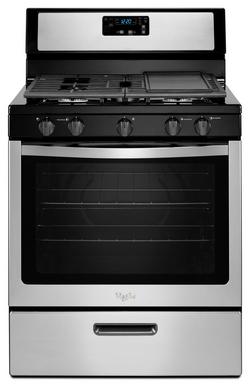 30 in.Gas Freestanding Range with Edge to Edge Cooktop in Stainless Steel
