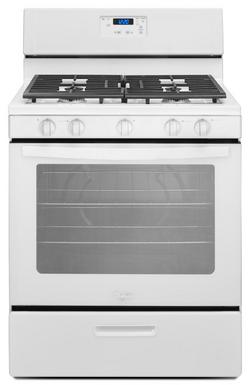 30 in.Gas Freestanding Range with Edge to Edge Cooktop in White